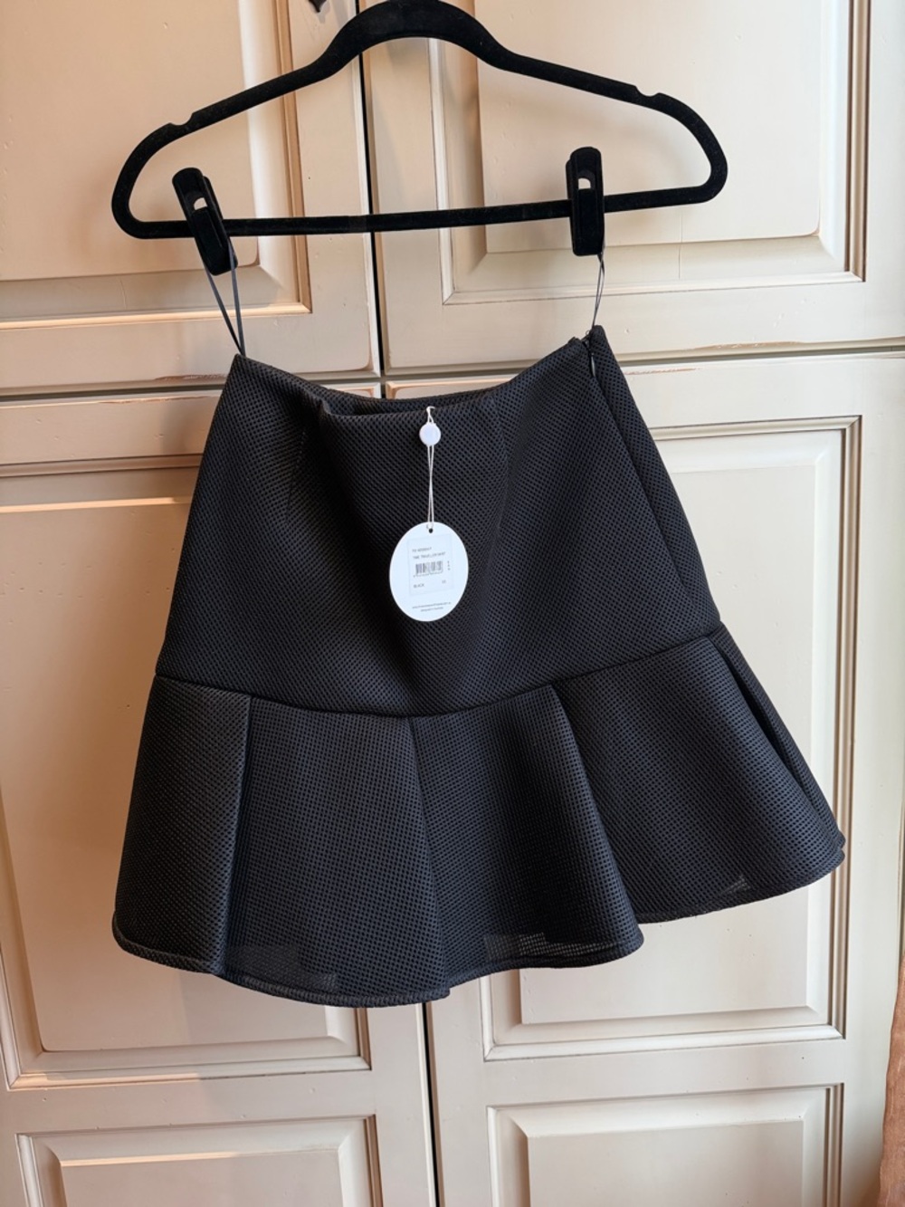 Finders Keepers Black Textured Skater Skirt